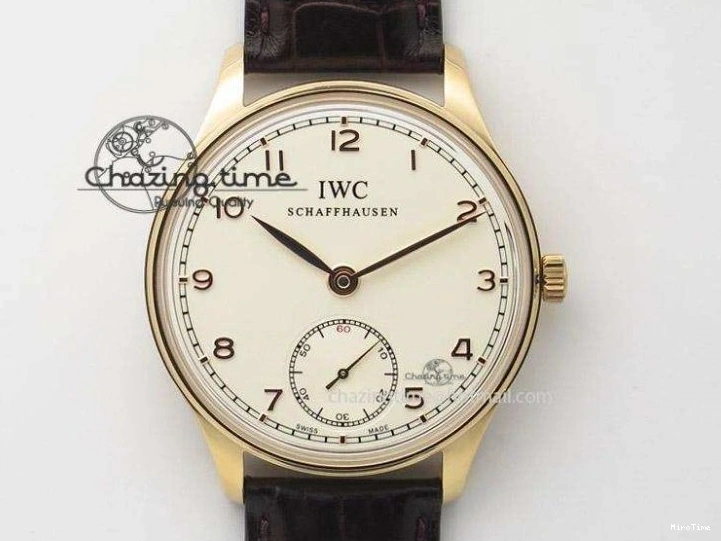 MIROTIME 0107 Thermal Portuguese Real PR Real Annual Calendar IW503501 RG ZF 1:1 Best Edition White Dial on Black Leather Strap A 7150